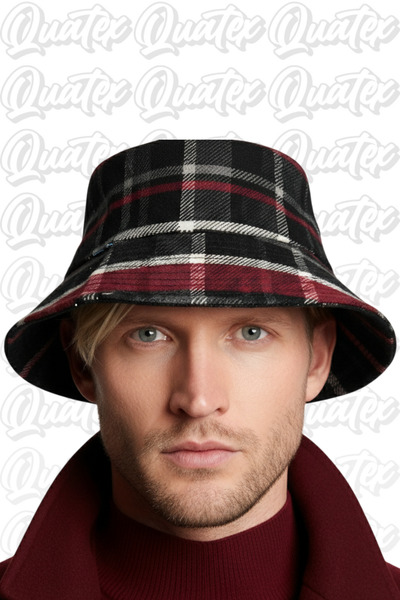 QUATEX Cashmere Fabric Bucket Hat - 100% Cashmere Fabric Unisex Model