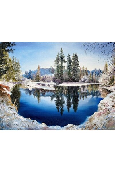 GRELYS PRINT Pictură pe pânză, Reflexia apei, 60 x 45 cm, Ramă din lemn, Mult...