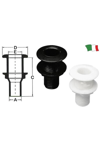 GFN Ieșire de scurgere din nailon, albă, diametru 25 mm