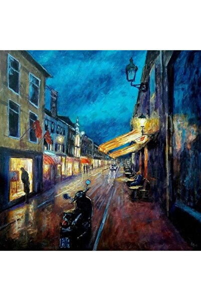 GRELYS PRINT Tablou Canvas, Linistea serii, 70 x 70 cm, Rama lemn, Multicolor