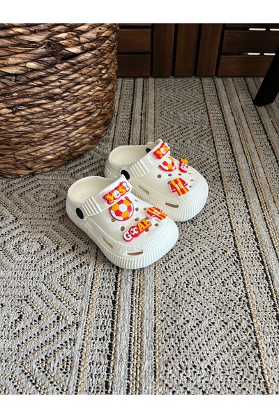 İpek Girls Boys Cross Jibbitz Fancy Gift Closed Front Garden Pool Daily Sandals Slippers