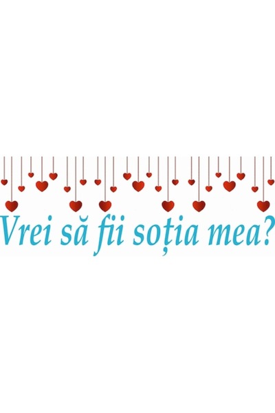 GRELYS PRINT Banner cu textul „VEI FI SOȚIA MEA?”, 275x100cm