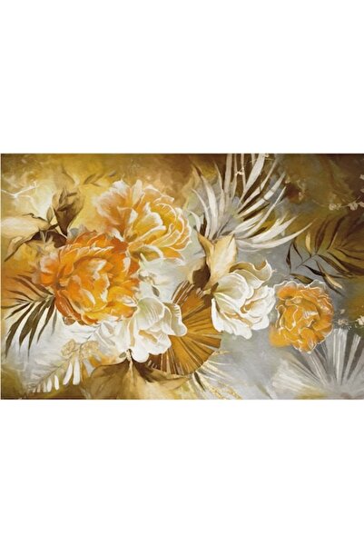 GRELYS PRINT Pictură pe pânză, Flori, Abstract, Culori 90x60 cm, Ramă din lem...