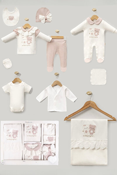 Cherub Baby Brother Teddy Bear Newborn Baby Girl 10-Piece Hospital Discharge Bodysuit Set Baby Outfit