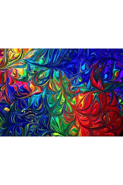 GRELYS PRINT Tablou Canvas, Colours abstract, 70 x 50 cm, Rama lemn, Multicolor