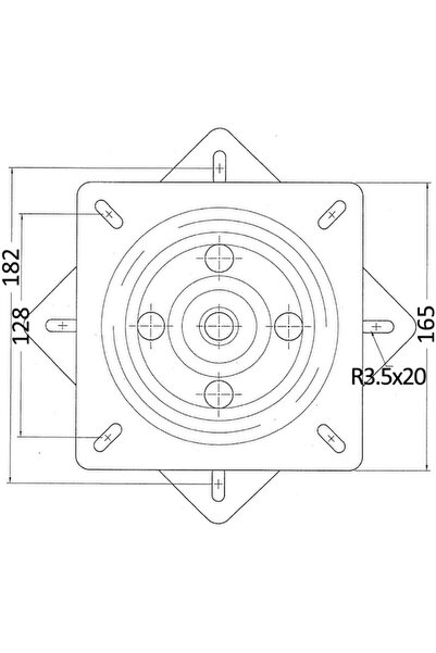 TNG Outdoor Rotating Seat Base, Painted Steel, Unidirectional Rotation with Ball Bearings