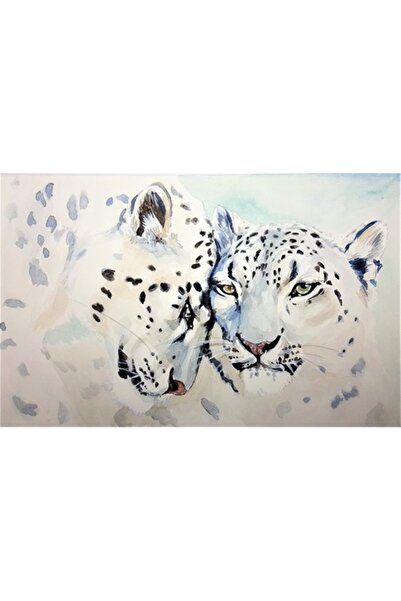 GRELYS PRINT Tablou Canvas, Leopard, 80 x 50 cm, Rama lemn, Multicolor