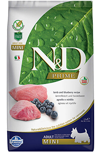 N&D ND Prime Tahılsız Kuzu Eti ve Yaban Mersinli Küçük Irk Yetişkin Köpek Mam...