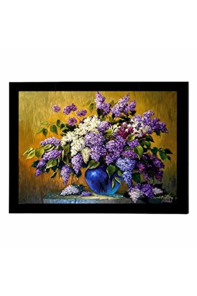 GRELYS PRINT Tablou Canvas cu rama, Liliac in vaza, natura statica, flori, 30...