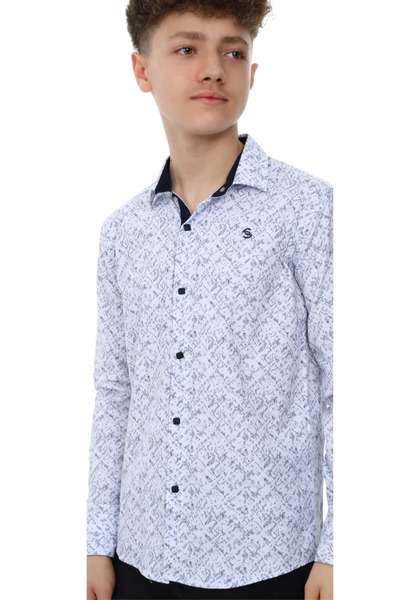 njn Boy's Patterned Long Sleeve Shirt