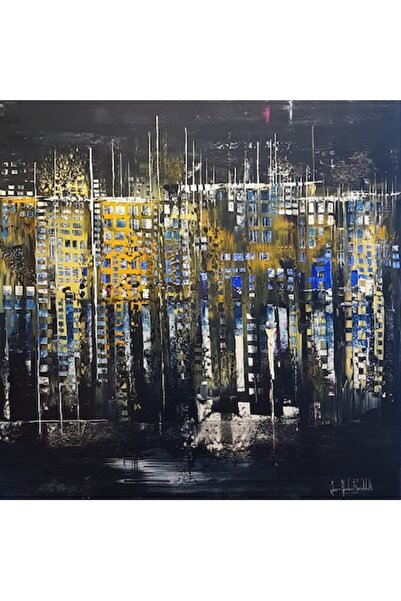 GRELYS PRINT Tablou Canvas, Dark river, 70 x 70 cm, Rama lemn, Multicolor