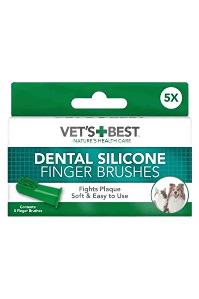Vets Best Silikon Başlıklı Parmak Diş Fırçası, Kedi ve Köpekler İçin Temizlik...