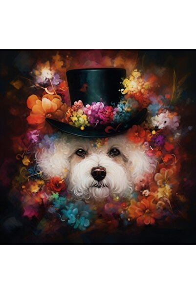 GRELYS PRINT Tablou pe pânză pentru living sau dormitor, 'Catel cu personalit...