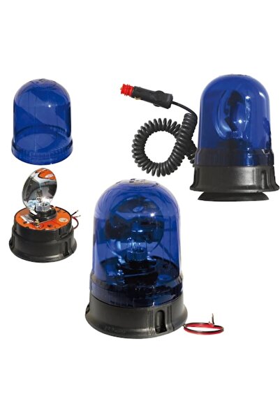 TNG Outdoor Rotating Blue Beacon, 12-24V, 55W, for Emergency Vehicles