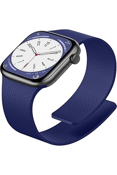 Alstrap Apple Watch 11-10 46mm 9 8 7 45mm Se 6 5 4 44 Ultra 49mm Compatible Magnetic Silicone Leather Textured Band