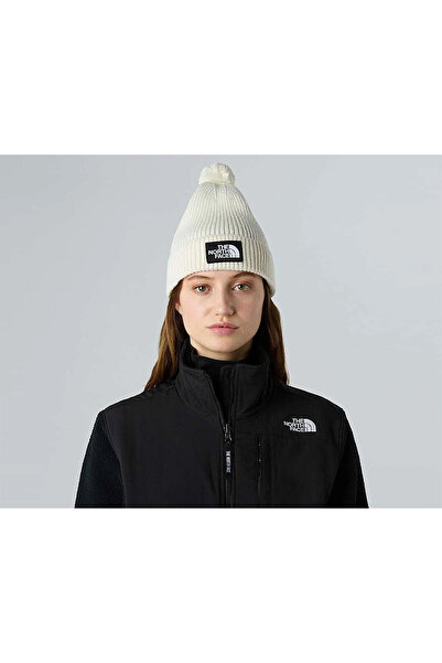 THE NORTH FACE Tnf Logo Box Pom Beanie Hat Nf0A8Chfqli1 White