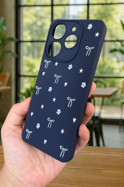 Vip Case Tecno Spark 10 PRO Uyumlu Mini Fiyonk Desenli Silikon Darbe Emici Klasik Korumalı Rubber Kılıf 277