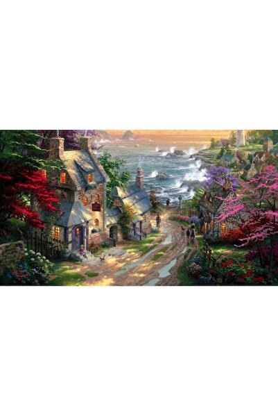 GRELYS PRINT Tablou Canvas, Peisaj, Padure, oras, mare, 80 x 50 cm, Multicolor