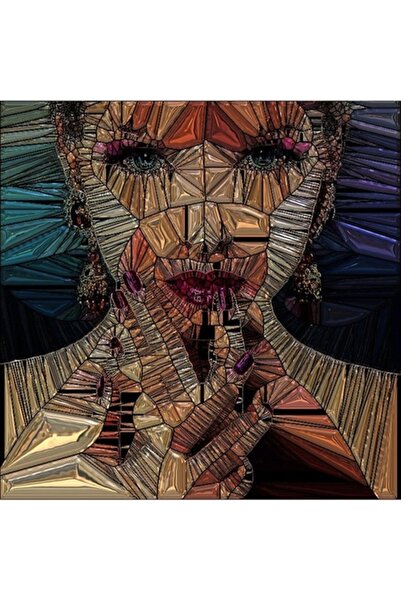 GRELYS PRINT Tablou Canvas, Portret 4, 70 x 70 cm, Rama lemn, Multicolor