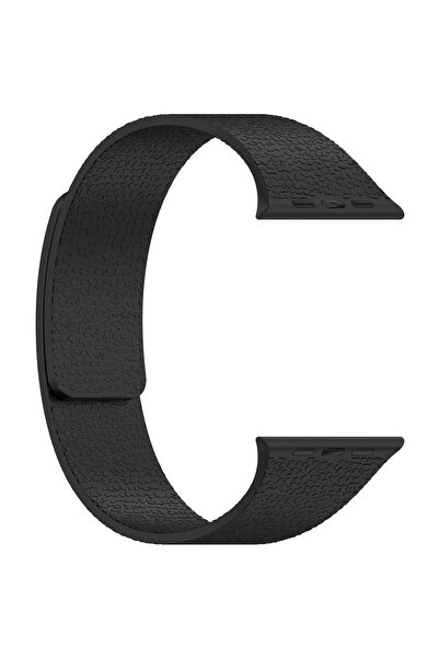 Alstrap Apple Watch 11-10 42mm 9 8 7 41mm Se 6 5 4 40 2 3 38mm Compatible Magnetic Silicone Leather Textured Band