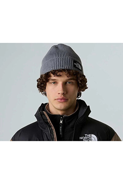 THE NORTH FACE Tnf Logo Box Cuffed Beanie Hat Nf0A8Chedyy1 Gray