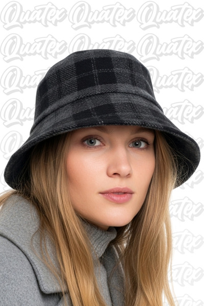 QUATEX Cashmere Fabric Bucket Hat - 100% Cashmere Fabric Unisex Model