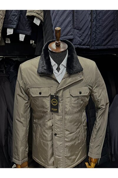 by aydin Erkek BEJİ Standart Fit Normal Kesim KLASİK Yaka Desenli Overcoat