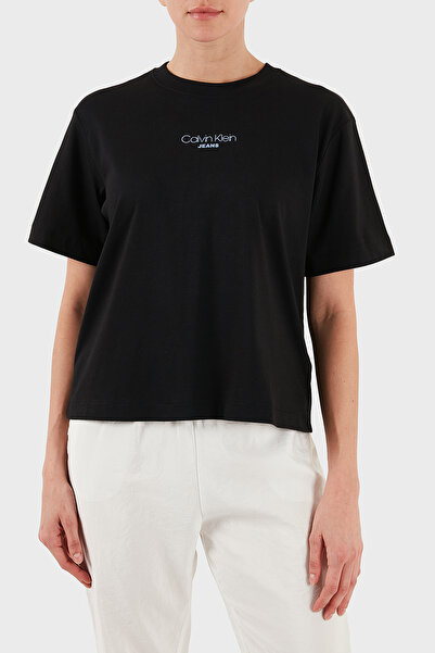Calvin Klein Logolu % 100 Pamuk Boxy Fit Bisiklet Yaka T Shirt LV047C858GUB1 ...