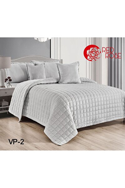 Red Rose Plain velvet winter compressed bedspread, 4 pieces, size 160 x 220 cm