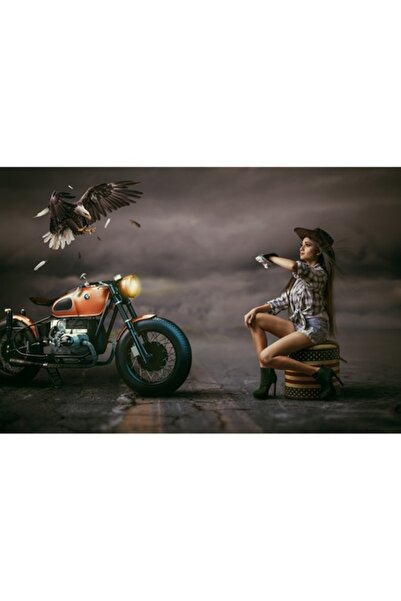 GRELYS PRINT Tablou Canvas, Vultur, 90 x 60 cm, Rama lemn, Multicolor