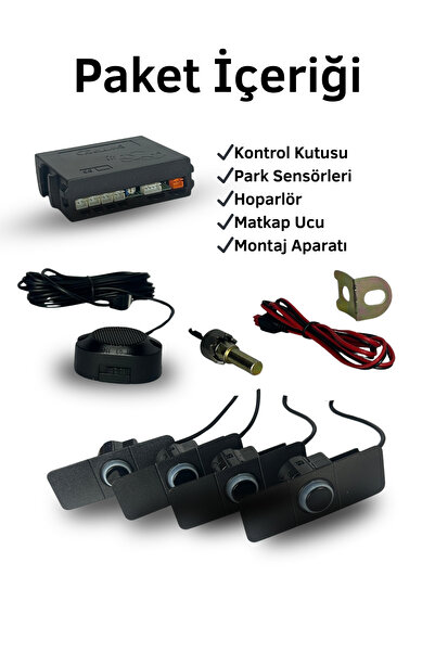 MEGLİO GLOBAL Park Sensörü Ses İkazlı Siyah Göstergesiz