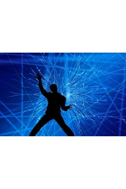 GRELYS PRINT Pictură pe pânză, albastru electric, 90 x 60 cm, ramă din lemn, ...