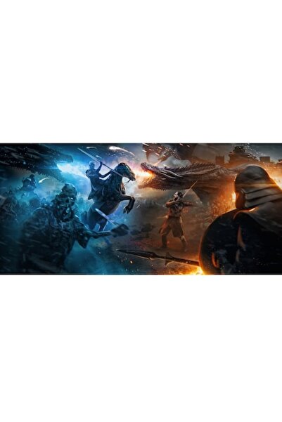 GRELYS PRINT Tablou Canvas, Game Of Thrones, Jon Snow, dragon, lupta, 80 x 40...