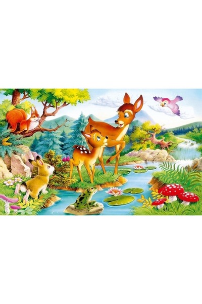 GRELYS PRINT Pictură pe pânză, Bambi, 80 x 50 cm, ramă din lemn, multicoloră