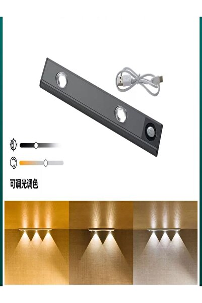 Özasya AVM 20 Cm Siyah 2w Slim Led Kabin Armatürü Hareket Sensörlü Dekoratif ...