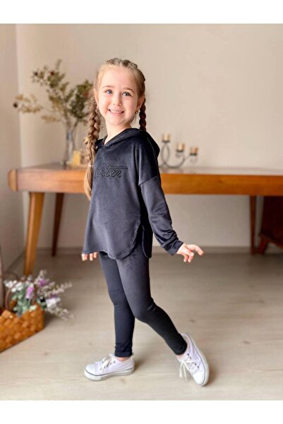 Esprix Kids طقم سويت شيرت وبنطلون ضيق للفتيات بغطاء رأس مخملي (يُفضل اقتناء م...