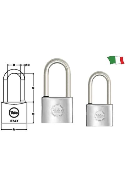 GFN Marine Stainless Steel Padlock with Spring, Diameter A 29 mm, B 14.5 mm, C 4.75 mm