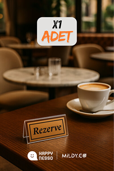 Happynesso Unidirectional Bronze Metal Lettering'Reserve' on Transparent Plexiglass from Table Lettering Series - 100 mm X 50 mm