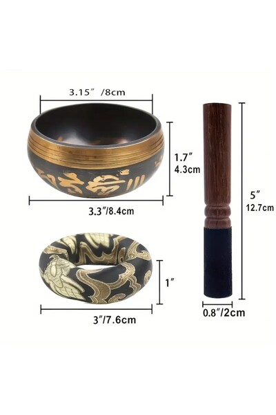 VeliumCraft Set Tibetan Singing Bowl, VeliumCraft, Handmade, Spiritual Purification and Meditation