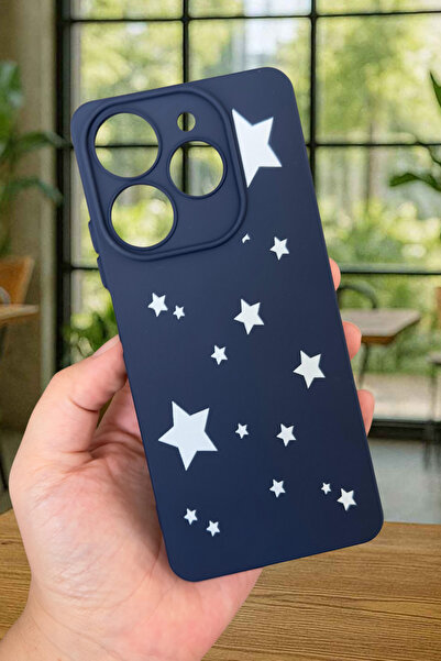 Vip Case Tecno Spark 10 PRO Uyumlu Mini Yıldız Desenli Silikon Darbe Emici Klasik Korumalı Rubber Kılıf