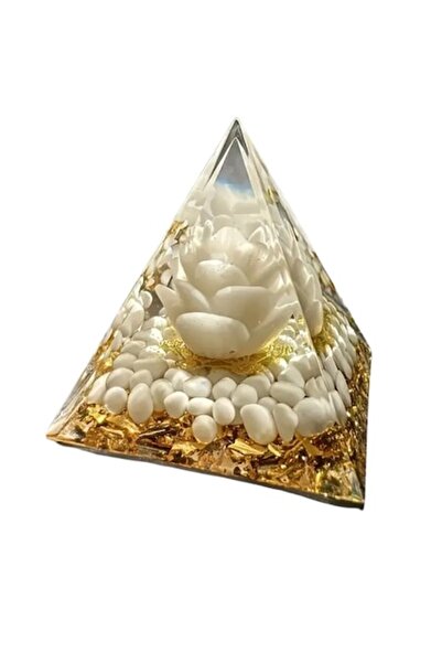 VeliumCraft Piramida orgonica Jad alb floare de lotus, VeliumCraft, 5x5 cm