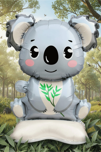 Bunloon Ayaklı Koala Folyo Balon 41,5×58,5 cm – Parti ve Doğum Günü Süsü