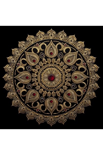 GRELYS PRINT Tablou Canvas Mandala Regala Gold 9, Zen, Yin Yang, pentru Dormi...