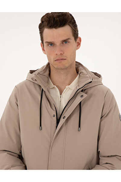 Pierre Cardin Bej Kapüşonlu Mont 50313983-VR011