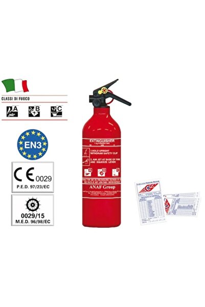 GFN Extinctor nautic cu pulbere, cilindru din aluminiu cu suport, etichete it...