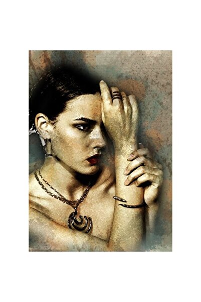 GRELYS PRINT Tablou Canvas, Red lips, 50 x 70 cm, Rama lemn, Multicolor