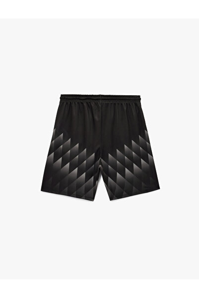Koton Patterned Straight Fit Pocket Detailed Lace-Up Waist Sports Shorts