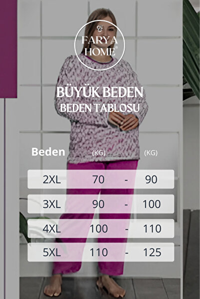 Farya Home Plus Size Cotton 2 Yarn Winter Long Sleeve Pajamas Set