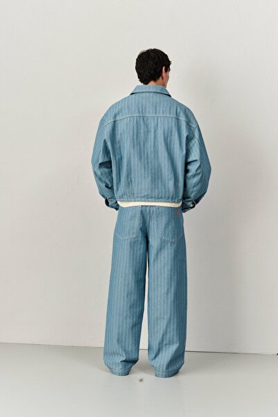 Bershka Çizgili Super Baggy Fit Jean