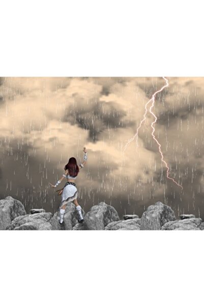 GRELYS PRINT Tablou Canvas, Fantastic rain, 80 x 60 cm, Rama lemn, Multicolor